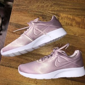 nike pink satin trainers